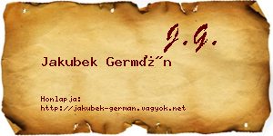 Jakubek Germán névjegykártya